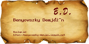 Benyovszky Demjén névjegykártya